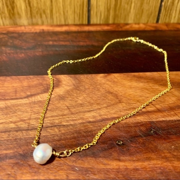Freshwater Pearl 17" Gold Filled Chain Necklace - Picture 2 of 6